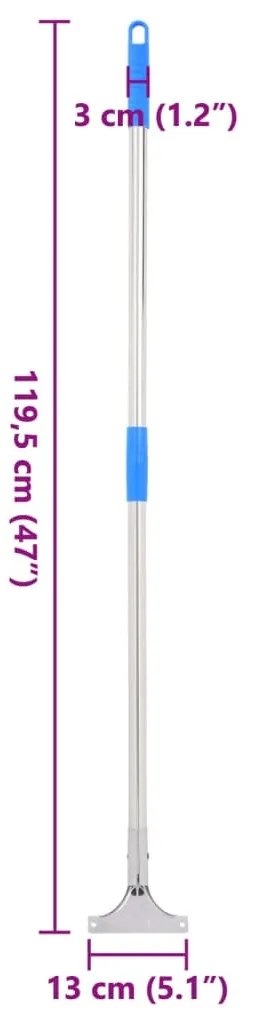vidaXL Χειρολάβη Σκουπίσματος Δαπέδου 5Τεμ. 119,5 εκ. Ατσάλι/Πλαστικό