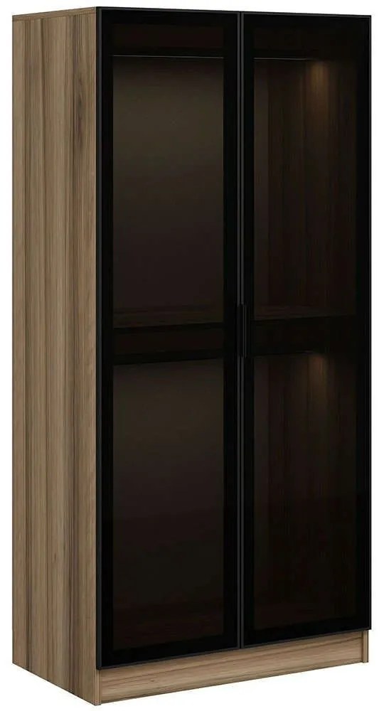 Ντουλάπα Δίφυλλη Kale Glass 506MNR2176 90x52x210cm Dark Grey Two Door