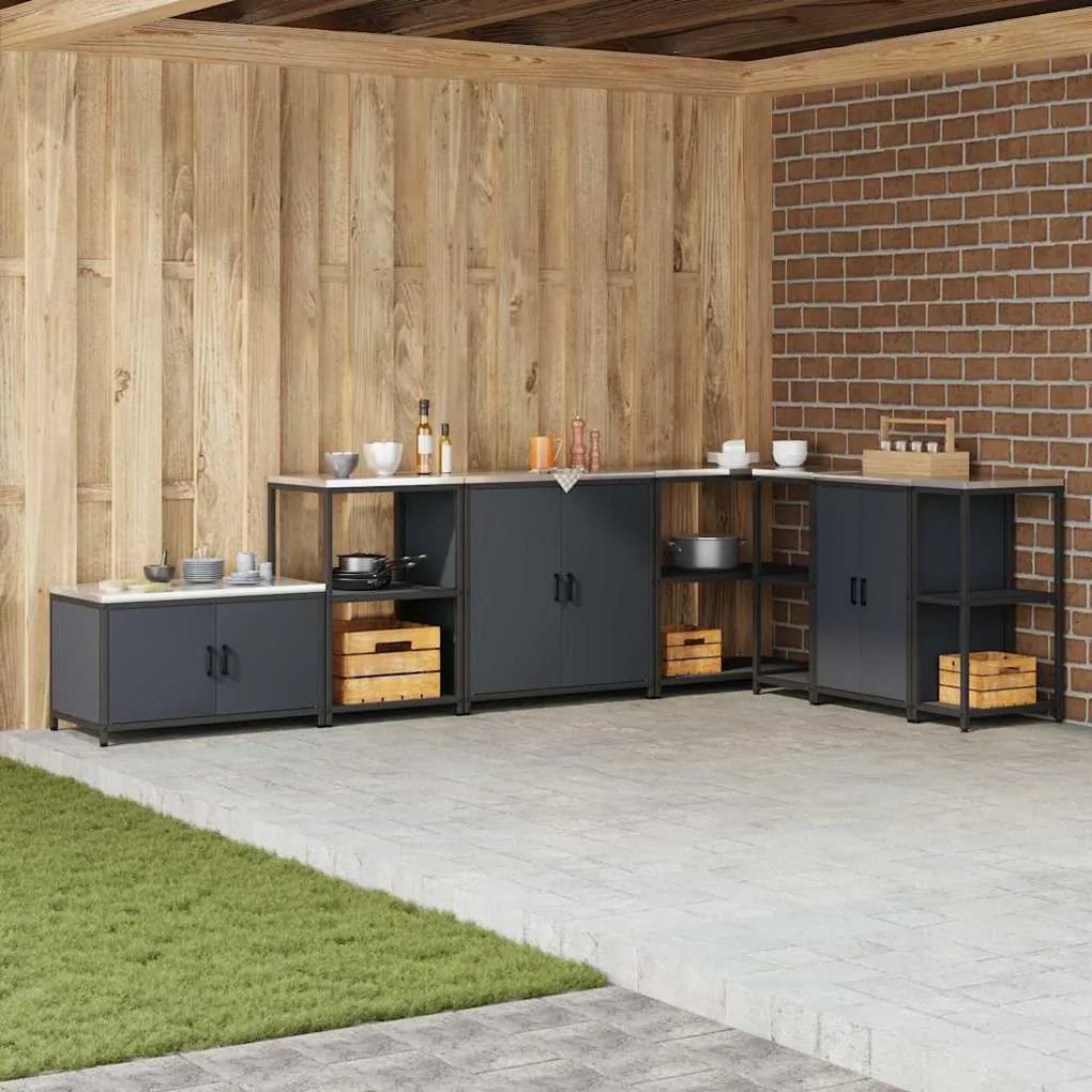 vidaXL Ράφι Αποθήκευσης Κουζίνας Ανθρακί 60 x 50 x 92 εκ. Ατσάλι
