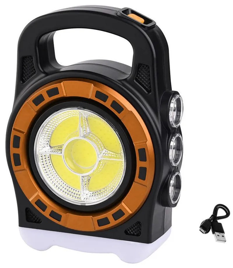 LED Επαναφορτιζόμενος Ηλιακός Φακός 20W IP44 Ψυχρό Λευκό με 3 Λειτουργίες Φωτισμού HB-6678C