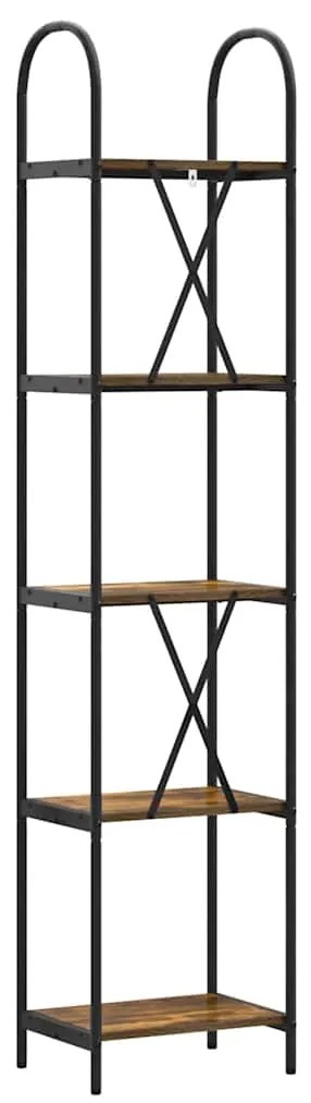 vidaXL Ράφι Βιβλίων Καπνιστή δρυς 40 x 30 x 183 εκ Επεξεργασμένο ξύλο