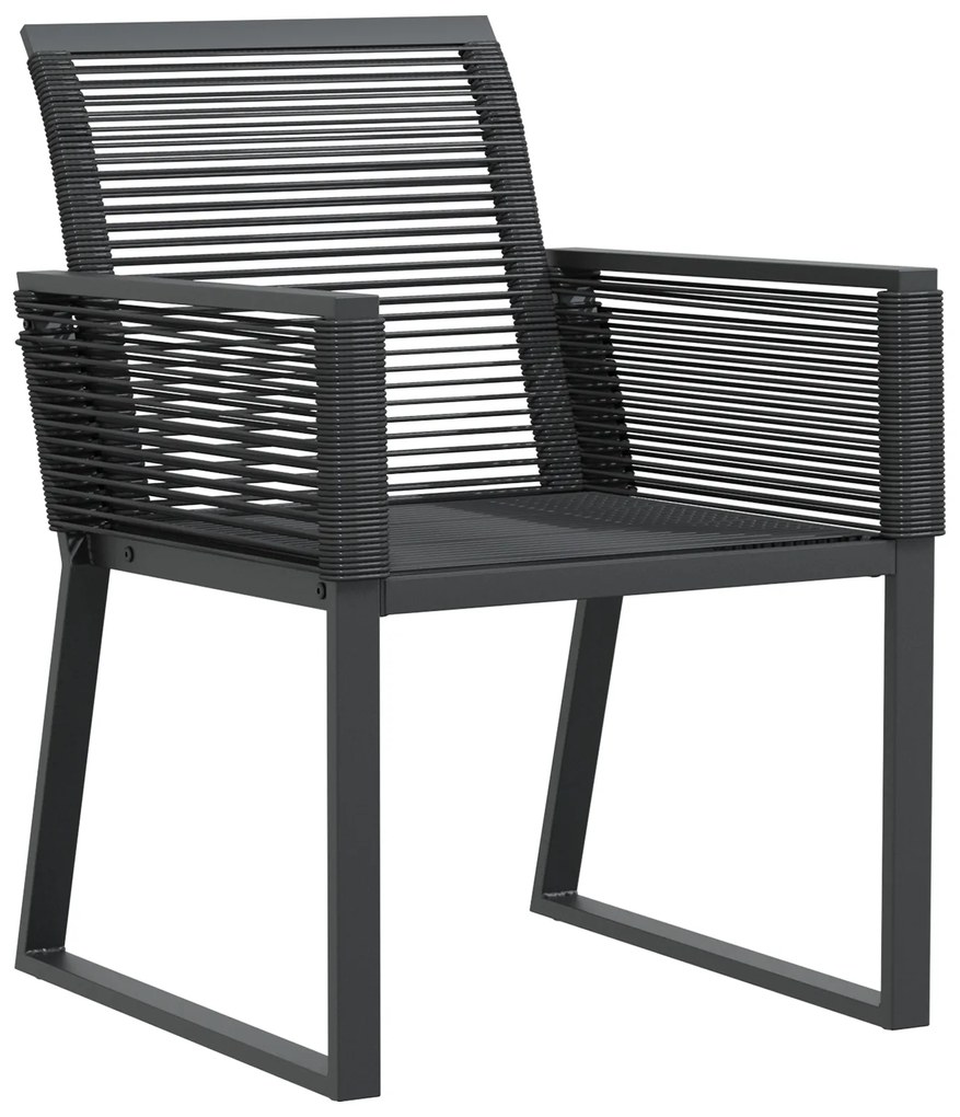 vidaXL Σετ Τραπεζαρίας Κήπου 9 pcs Μαύρο Large