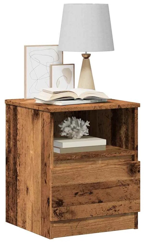 Κομοδίνα 2τεμ. Παλιό Ξύλο 40 x 40 x 50εκ από Επεξεργασμένο Ξύλο