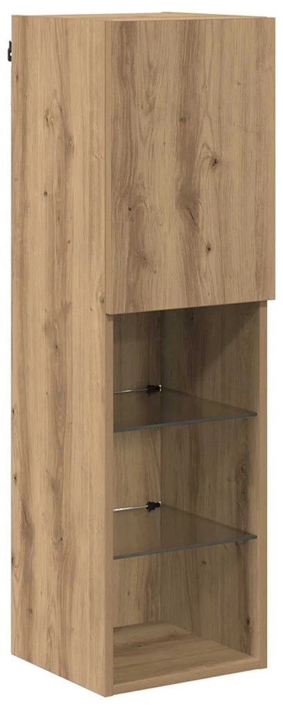 vidaXL Σετ Κονσόλας Τηλεόρασης με LED Φώτα 7 pcs artisan δρυς