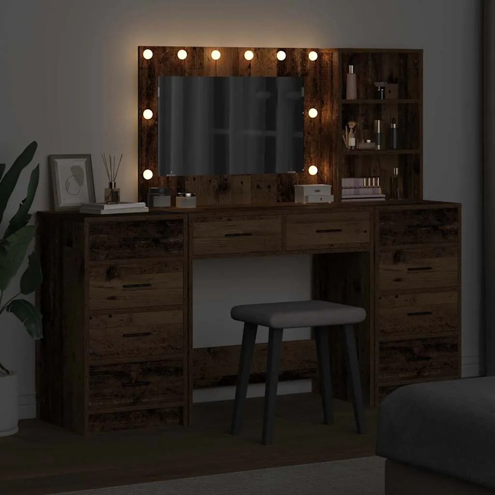 vidaXL Τραπέζι περιποίησης με συρτάρι 3 pcs Καφέ 40 x 41 x 135 εκ.