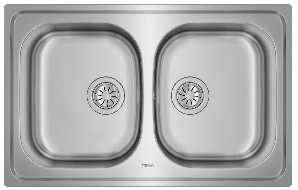 Νεροχύτης Inox TEKA 2 Γούρνες  για Ένθετη Τοποθέτηση 79x50cm UNIVERSE 80 TOTAL 115040008