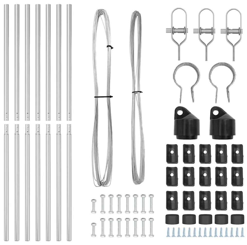 vidaXL Στύλος Περιφράξεων 7 pcs Ασημί Ατσάλι