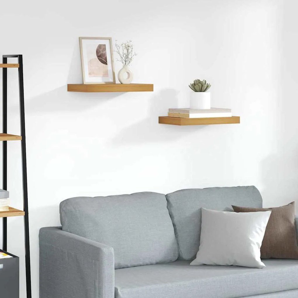 Ράφι Τοίχου 2 pcs Καφέ 40 x 23,5 x 4 εκ Επεξεργασμένο ξύλο