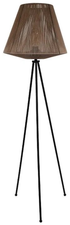 Φωτιστικό Δαπέδου Cord Fylliana Μαύρο - Καφέ 42x140 εκ. 42x42x140 εκ.