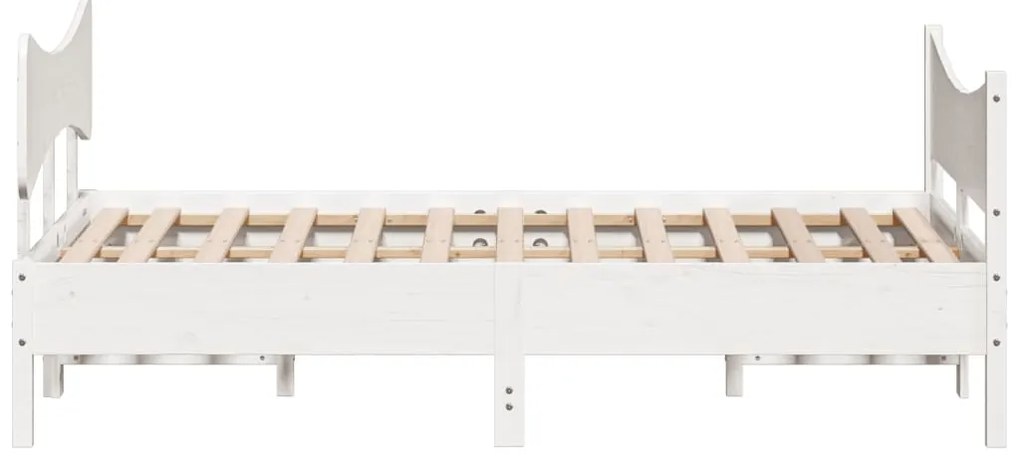 vidaXL Σκελετός Κρεβ. Χωρίς Στρώμα Λευκό 160x200 εκ Μασίφ Πεύκο