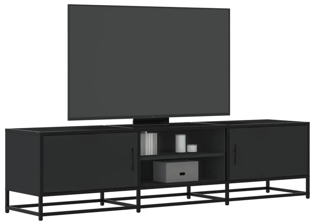 vidaXL Έπιπλο Τηλεόρασης Μαύρο 160x35x41 εκ. Επεξεργ. Ξύλο / Μέταλλο