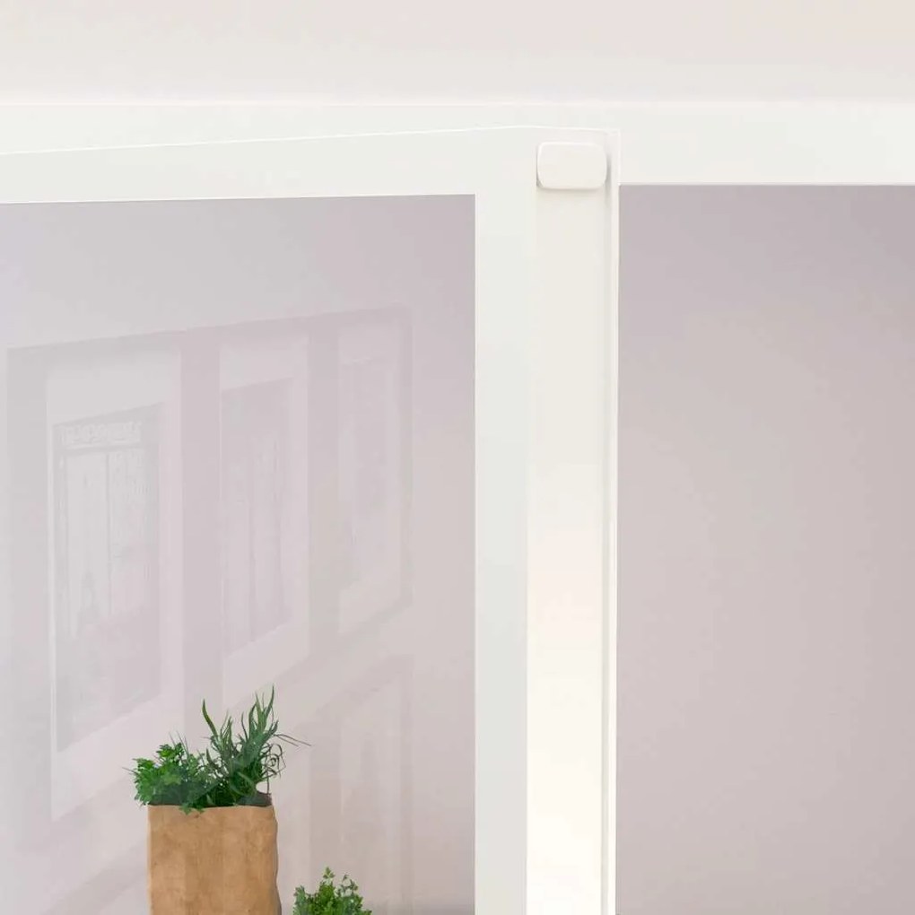 vidaXL Εσωτερική Πόρτα Λευκή 83x201,5 εκ. Ψημένο Γυαλί&Λεπτό Αλουμίνιο