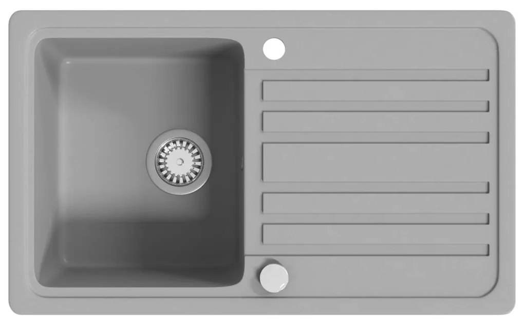 Νεροχύτης Αναστρέψιμος με Μονή Γούρνα &amp; Στραγγιστήρι Γκρι Γρανιτένιος