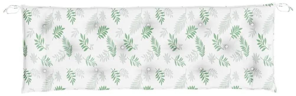 Μαξιλάρι Πάγκου Κήπου Σχέδιο Φύλλων 150x50x7 εκ. Ύφασμα Oxford - Πράσινο