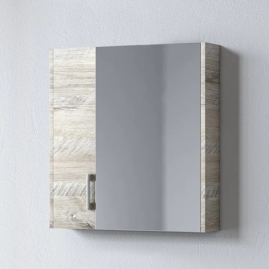 Καθρέφτης SAVINA NATURAL OAK 65 3MSA065NO0W με ντουλάπια 61x14x65cm 3MSA065NO0W
