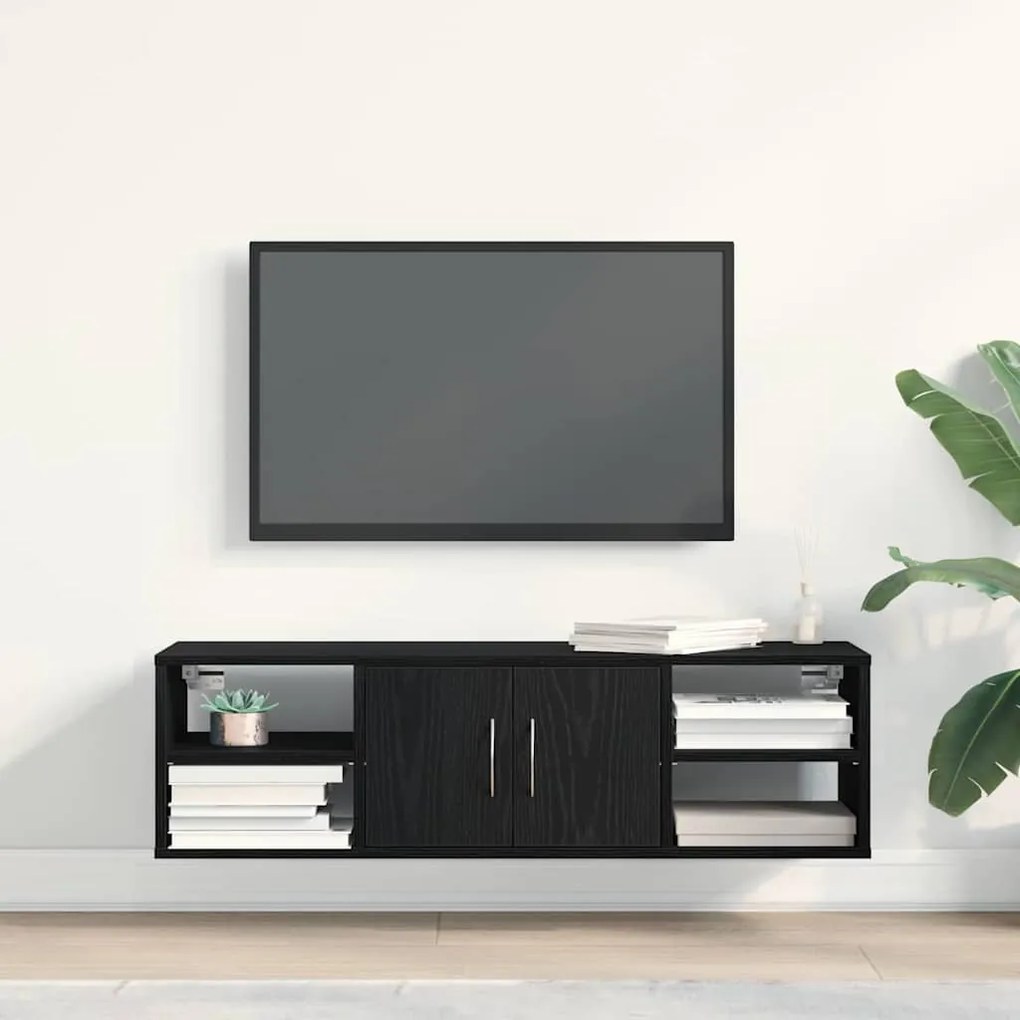 vidaXL Ράφι Τοίχου Μαύρη δρυς 140 x 41 x 75 εκ. Επεξεργασμένο ξύλο