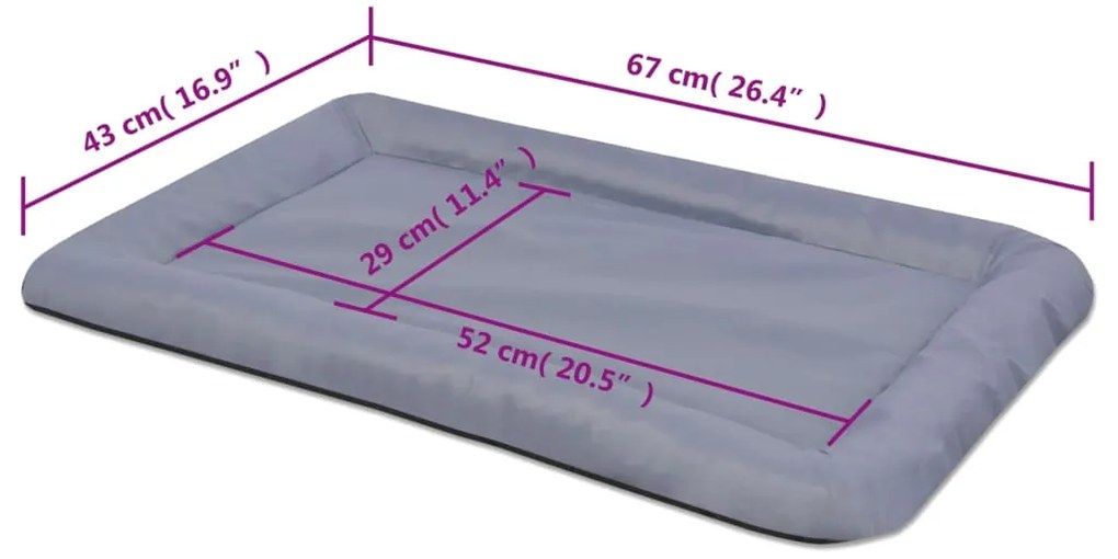 vidaXL Στρώμα Σκύλου Γκρι Μέγεθος L