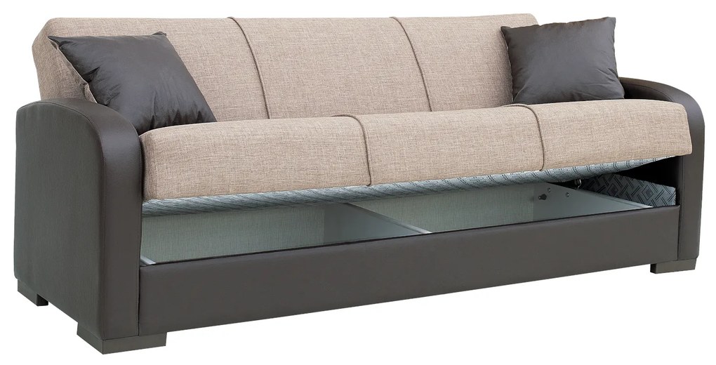 Καναπές Κρεβάτι Τριθέσιος MARTINI Καφέ PU 225x87x90cm - 14210015 - 14210015