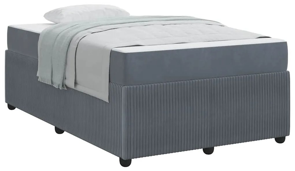 vidaXL Σκελετός Κρεβατιού με στρώμα Σκούρο Γκρι 120 x 190 cm ύφασμα