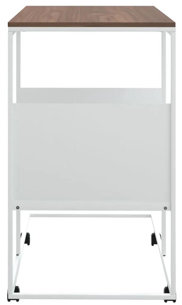 Βοηθητικό Τραπέζι με Ρόδες Λευκό 55 x 36 x 63,5 εκ. Επεξ. Ξύλο - Λευκό