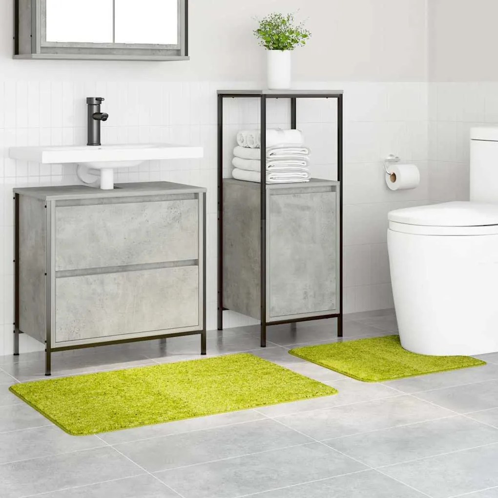 vidaXL Πατάκι μπάνιου 2 pcs Ανοιχτό Πράσινο 50 x 50 cm Πολυπροπυλένιο