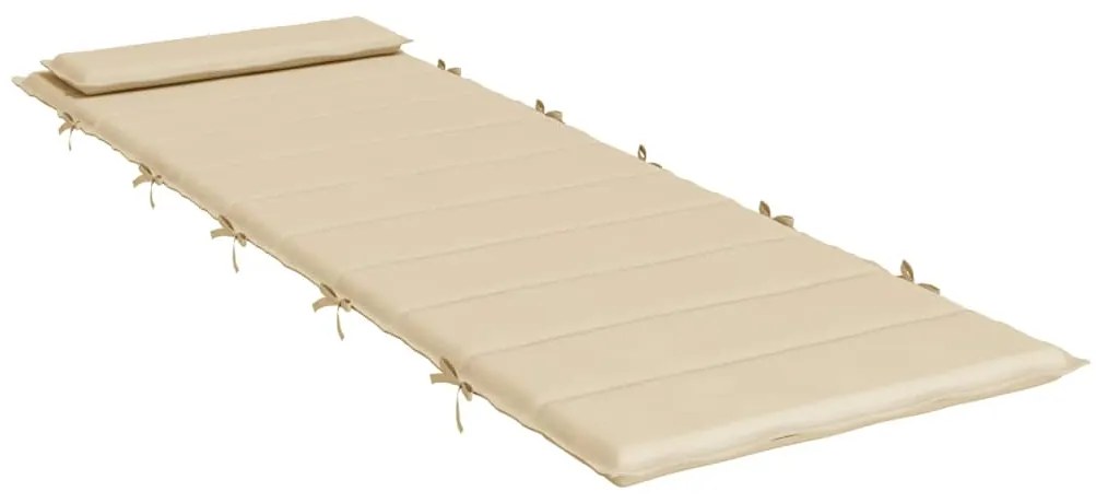 vidaXL Μαξιλάρι Ξαπλώστρας Μπεζ 180x60x4 εκ. από Ύφασμα Oxford