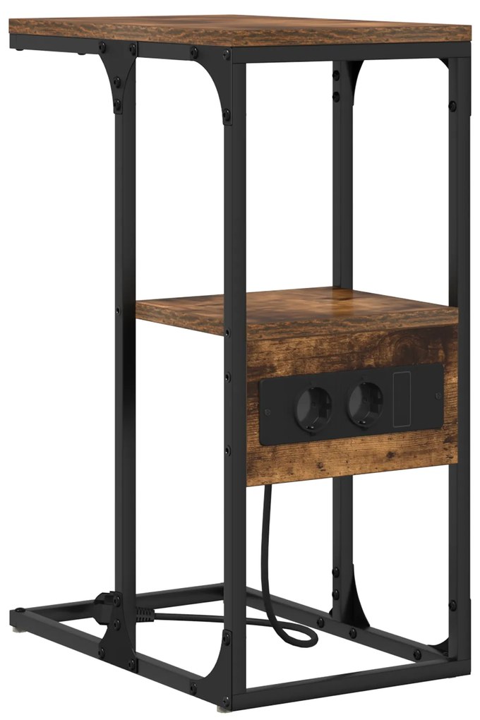 vidaXL Κομοδίνο Καπνιστή δρυς 41.5 x 26 x 60.5 εκ Επεξεργασμένο ξύλο