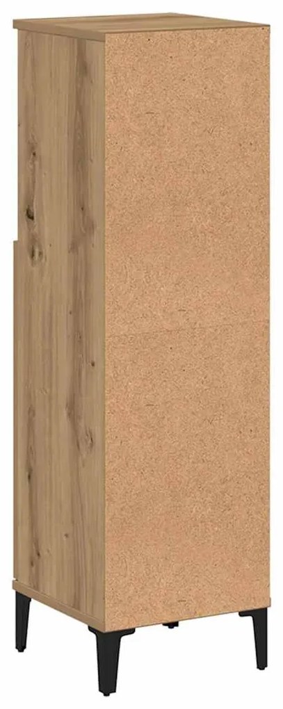 vidaXL Ντουλάπι μπάνιου Δρυς τεχνίτης 30x30x100 cm Κατασκευασμένο ξύλο