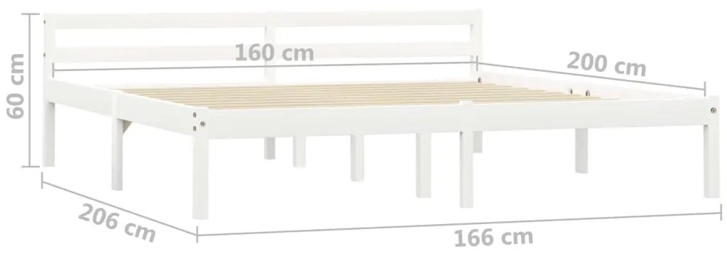 ΠΛΑΙΣΙΟ ΚΡΕΒΑΤΙΟΥ ΛΕΥΚΟ 160 X 200 ΕΚ. ΑΠΟ ΜΑΣΙΦ ΞΥΛΟ ΠΕΥΚΟΥ 283188