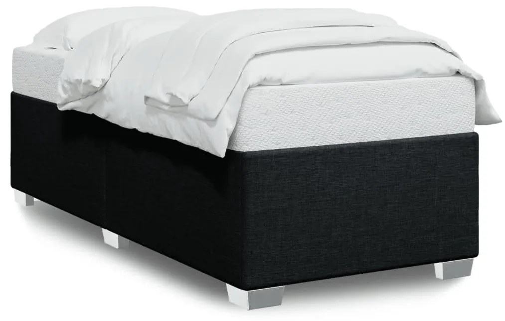 Σκελετός Κρεβατιού Χωρίς Στρώμα Μαύρο 90x190 εκ. Υφασμάτινο