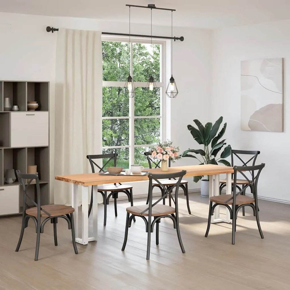 vidaXL Πόδια Κονσόλας σε Σχήμα Τ, 2 τεμ. Λευκά 38x25x(72-73) εκ. Ατσάλι