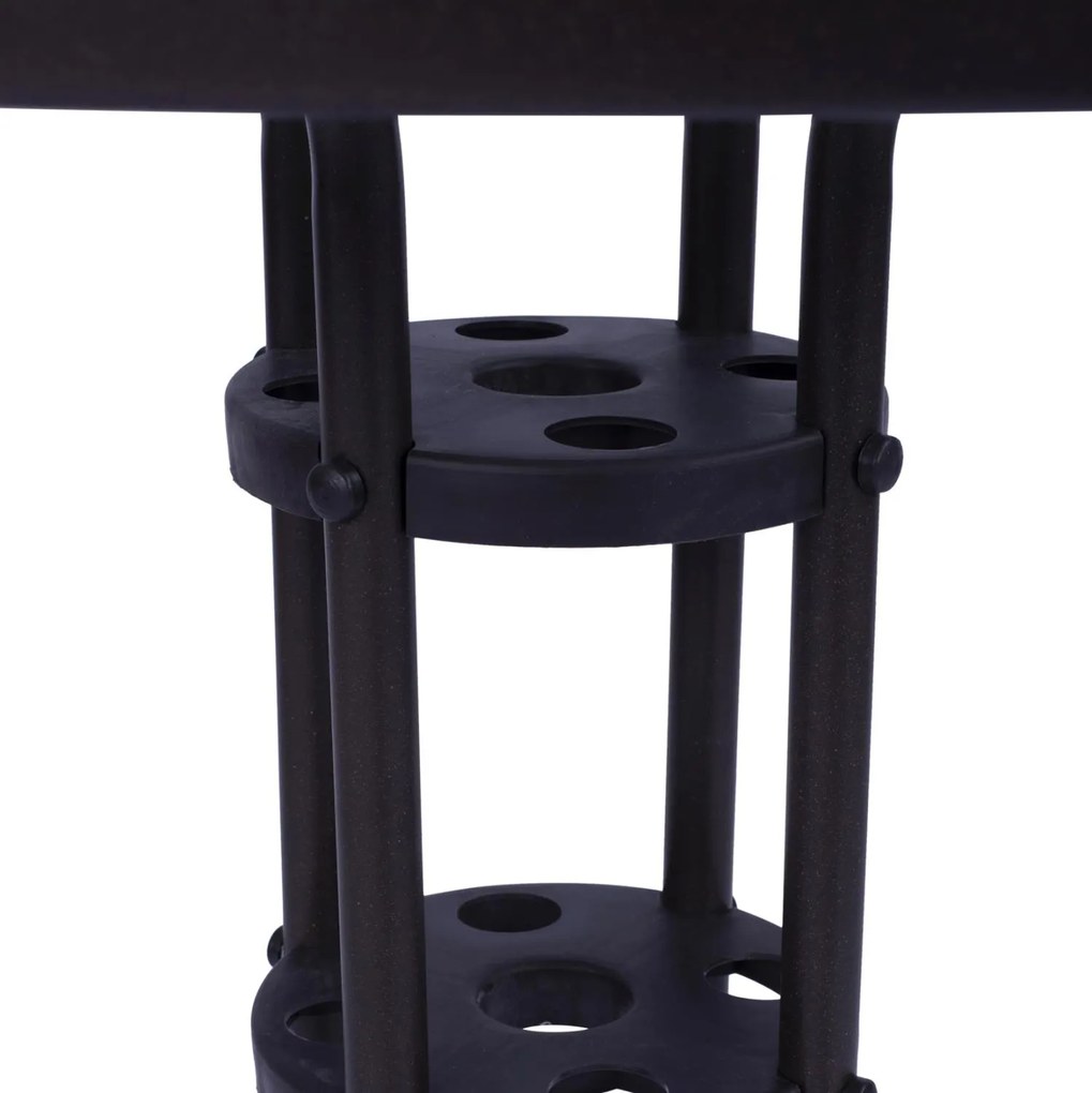 Τραπέζι LIMA Μεταλλικό Καφέ με Γυάλινη Επιφάνεια Φ70x70Υ εκ. 70x70x70 εκ.