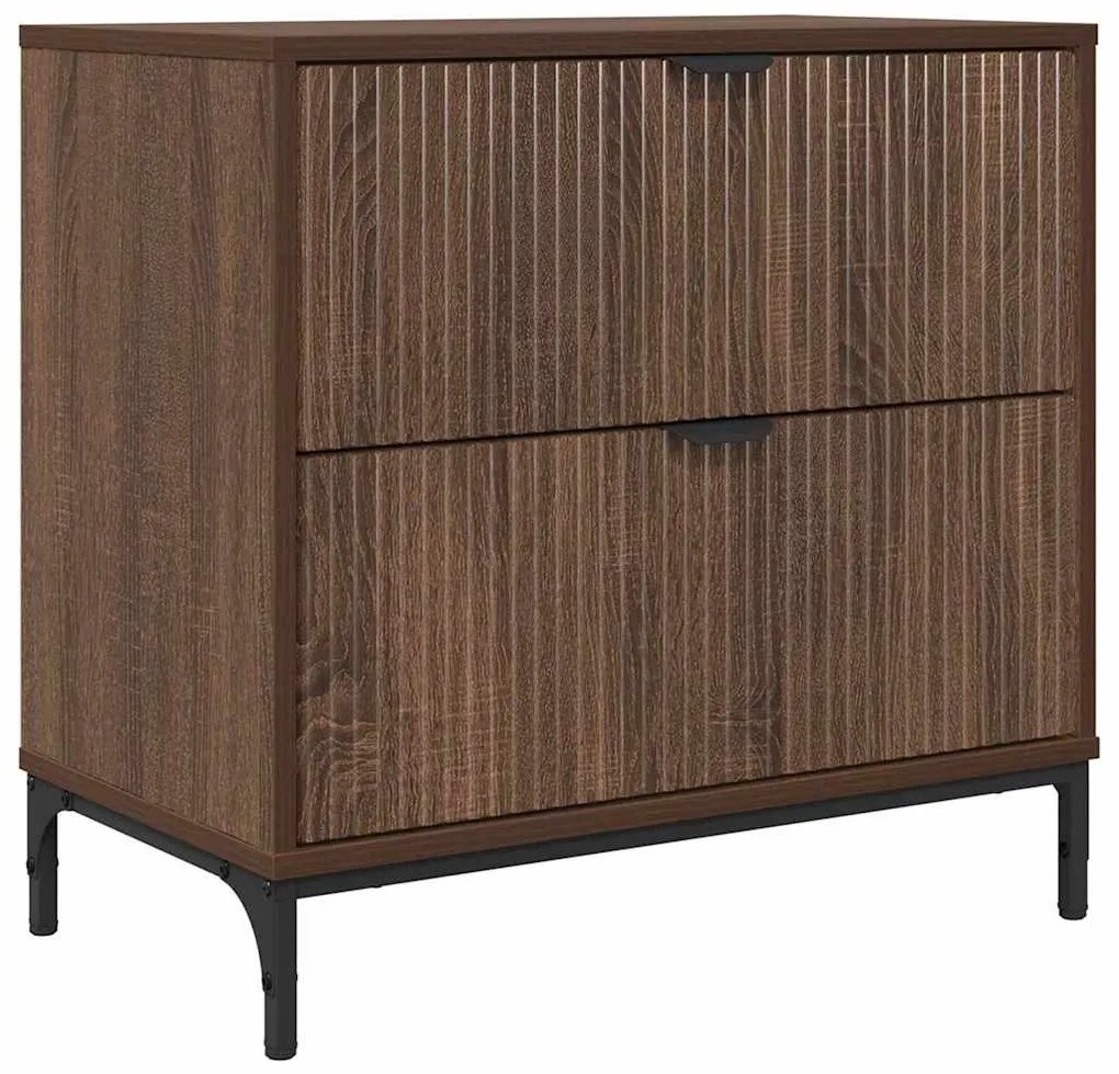vidaXL Κομοδίνο Καφέ δρυς 63.5 x 36 x 61 εκ Επεξεργασμένο ξύλο
