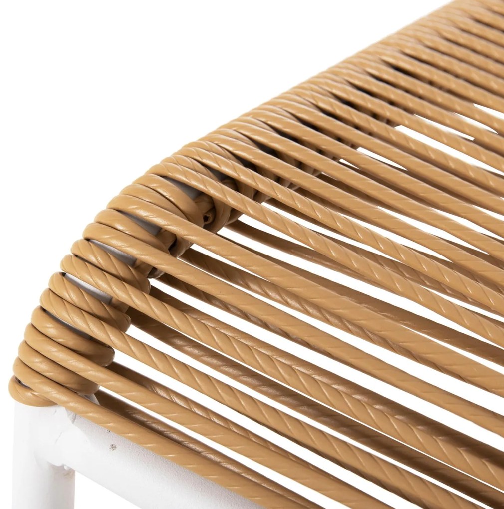 Καρέκλα SUKI C6053.01 Μέταλλο Λευκό και Συνθετικό Rattan Φυσικό 54x62x80Υεκ 54x62x80 εκ.