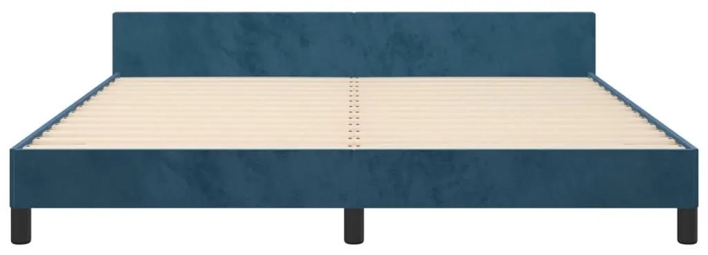 Πλαίσιο Κρεβατιού με Κεφαλάρι Σκ. Μπλε 160x200 εκ. Βελούδινο - Μπλε