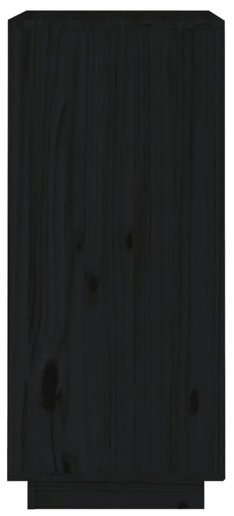Ντουλάπι Μαύρο 38 x 35 x 80 εκ. από Μασίφ Ξύλο Πεύκου - Μαύρο