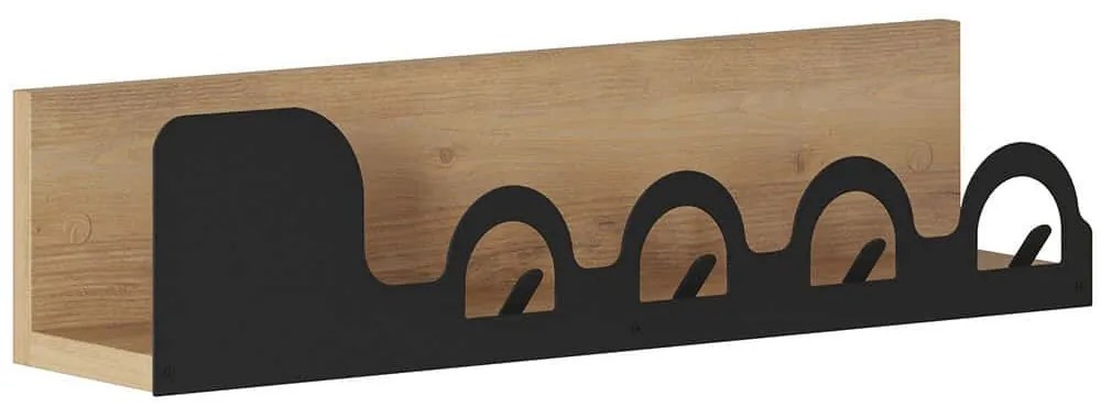 Κρεμάστρα Τοίχου 4 Θέσεων Liora 855DTE5150 63x14x14cm Black-Oak Hanah Home Metal