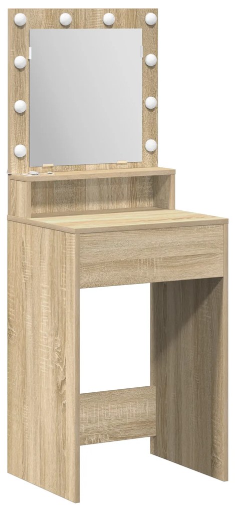 vidaXL Τραπέζι Μεταποίησης με Φωτισμό LED σε Sonoma Oak, 50x41x135 εκ.