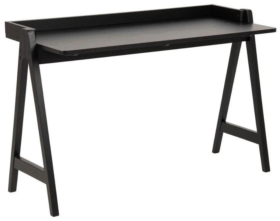 Τραπέζι γραφείου Oakland 376, 75x127x52cm, 15 kg, Μαύρο ματ, Ξύλο: Καουτσούκ | Epipla1.gr
