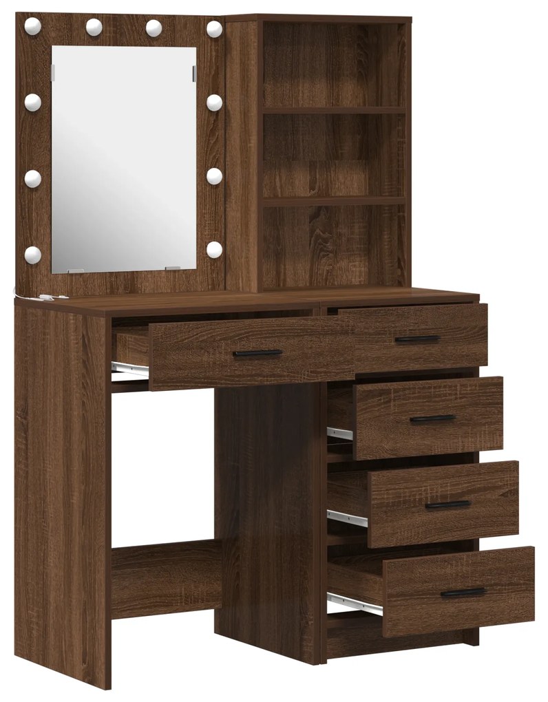 vidaXL Τραπέζι περιποίησης με συρτάρι 2 pcs Καφέ 50 x 41 x 135 εκ