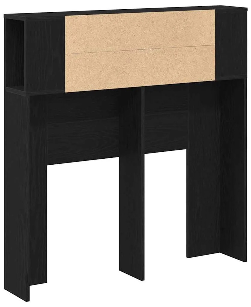 vidaXL Κρεβάτι με Κεφαλάρι με ράφι Μαύρη Οξυά Επεξεργασμένο ξύλο