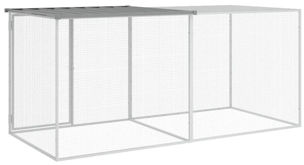 vidaXL Κοτέτσι - Κλουβί με Στέγη Αν. Γκρι 203x98x90 εκ. Γαλβαν. Ατσάλι