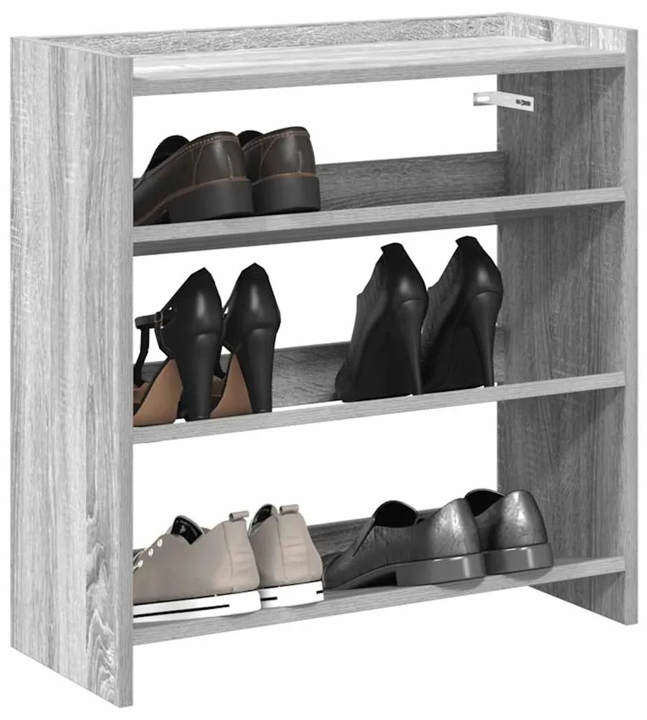 Ράφι παπουτσιών vidaXL Γκρι Sonoma 60x25x62 cm Κατασκευασμένο ξύλο