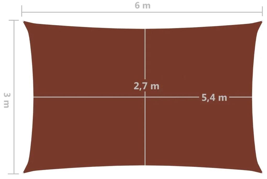Πανί Σκίασης Ορθογώνιο Τερακότα 3 x 6 μ. από Ύφασμα Oxford - Καφέ