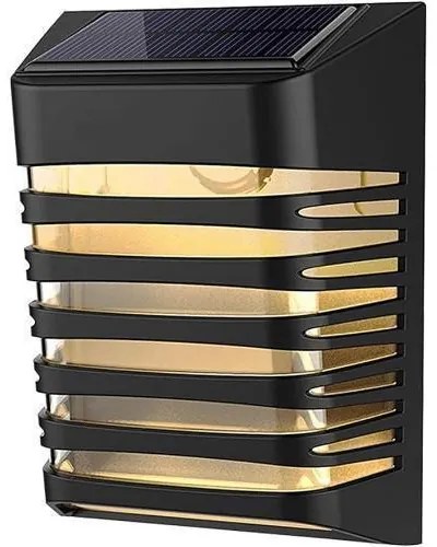 Ηλιακό Φωτιστικό Τοίχου 4V 0,3W 3000K IP54 Μαύρο 90x120x53mm Universo YH0614-C