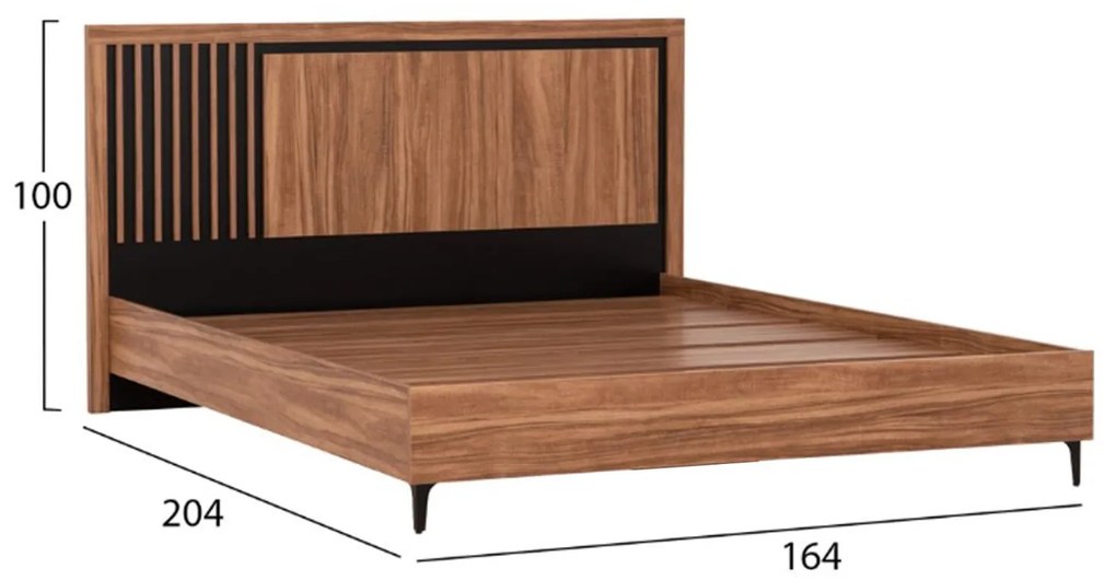 Σετ κρεβατοκάμαρας HARRY C21115 4 τμχ. Μελαμίνη σε Φυσικό Ξύλου - Μαύρο 175x204x100 εκ.