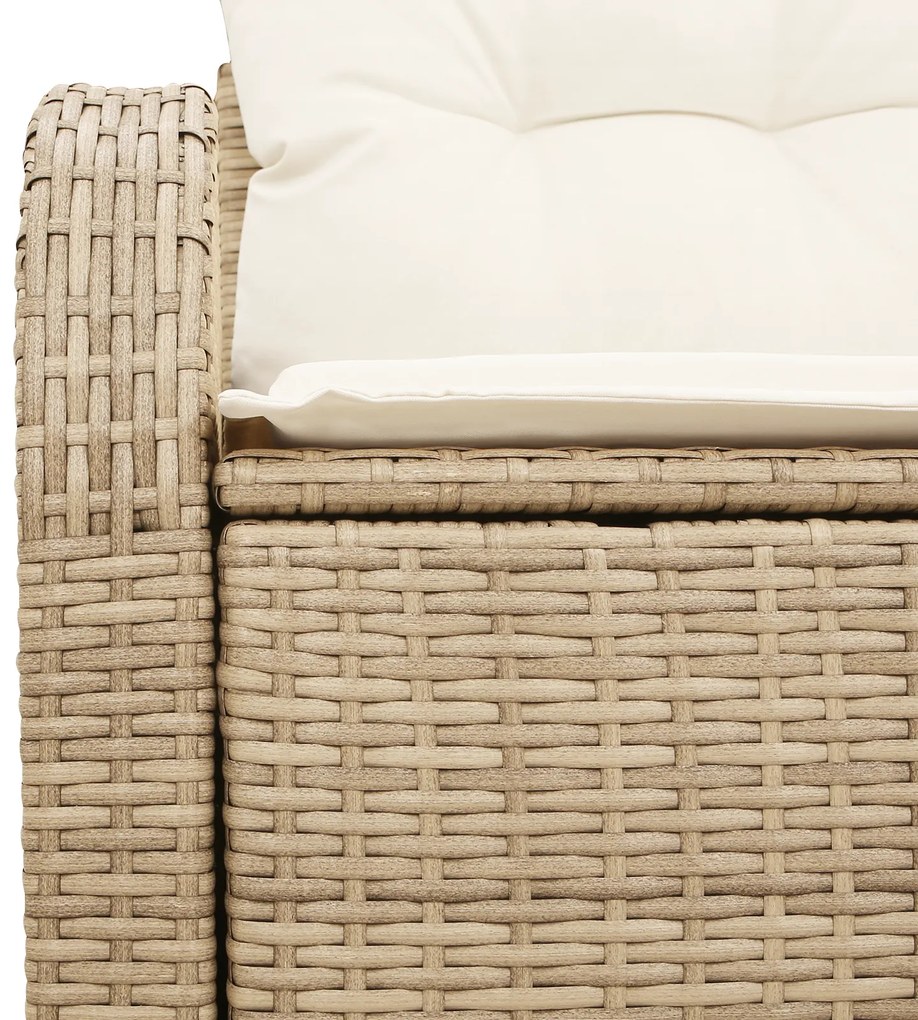 vidaXL Καναπές Κήπου με μαξιλάρι Μπεζ 124 x 62 x 69cm συνθετικό ρατάν