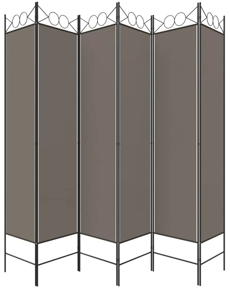 vidaXL Διαχωριστικό Δωματίου με 6 Πάνελ Ανθρακί 240x200 εκ. από Ύφασμα
