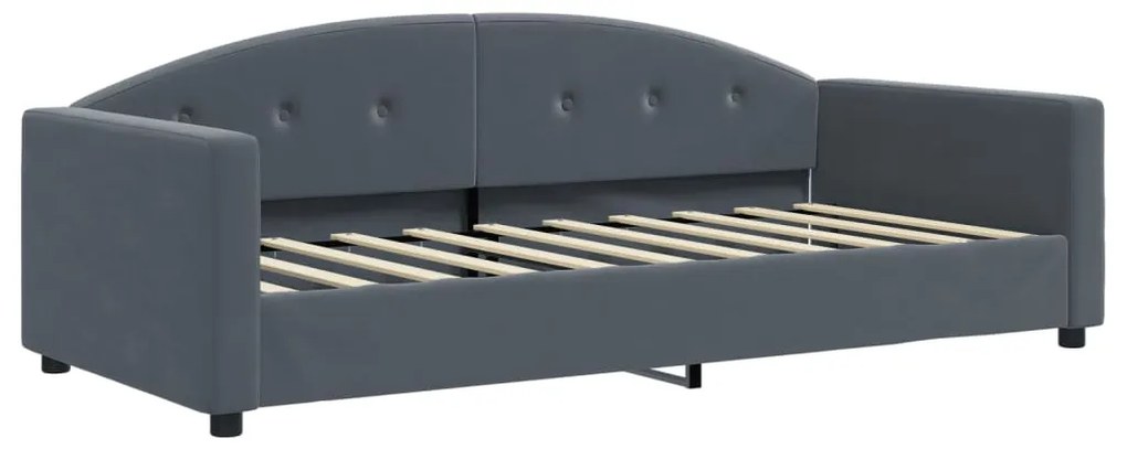 Καναπές Κρεβάτι Χωρίς Στρώμα Σκούρο Γκρι 90x190 εκ. Βελούδινο 354150