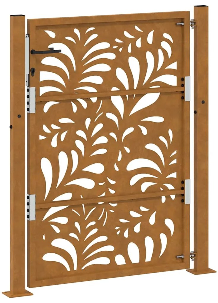 Πύλη κήπου 105x130 cm από χάλυβα με κυματοειδές σχέδιο - Καφέ